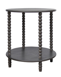 Home Decor: Le Forge - Cyrus Turned Leg Side Table Round (Charcoal)