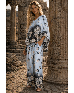 Linen Collection: Lilliano - Italian Paisley Print  Silk/Viscose Pants (Light)