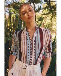 Once Was - Calantha Cotton Silk Shirt (Iridescent Stripe)