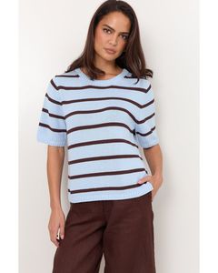 Adorne - Kai Stripe Knit Top (Blue/Chocolate)