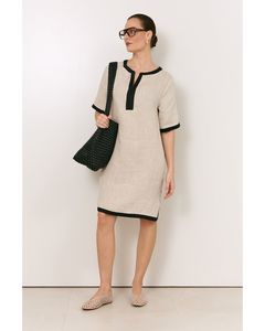 Adorne: Adorne - Sara Linen Short Dress (Natural)