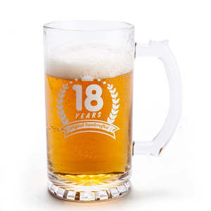 18th Birthday: Beer Stein Glass - 18