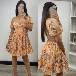 Valentines: Paxton Dress | Orange Floral