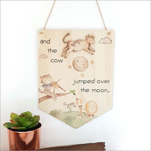 Crystal Ashley: Pine Flag Wall Art - Over the Moon