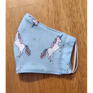 Unicorns Fairys Mermaids: Kids Face Masks - Light Blue Unicorn