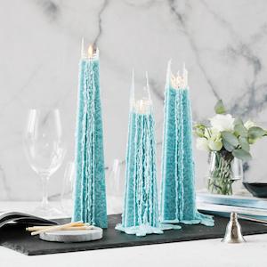 Icicle Candles Living Light: Granite Icicle Candle / Ocean Sage