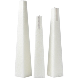 Icicle Candles Living Light: Granite Icicle Candle White / Pinot Noir