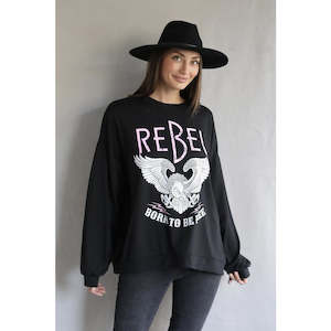 Love Lily The Label: Freedom Crew Neck Sweater - Black | Love Lily The Label