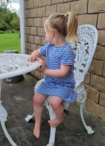 Kode Kids 1: Millie T-Shirt Dress | Blue & White Stripe