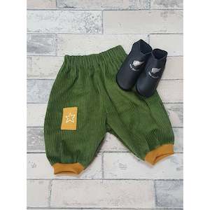 Kode Kids 1: Green & Mustard Corduroy pants 0-3mnths