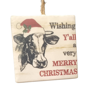 5 00 Specials: Cow w/ Santa Hat | Christmas Decor