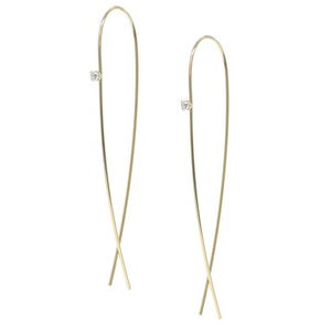 Linear Crystal Earrings - Gold or Silver