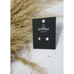 Necklaces: The Willow Collective - Brushed Stars Stud Earrings