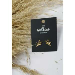 The Willow Collective - Geometric Crane Stud Earrings