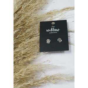 The Willow Collective - Heart Eye Skull Stud Earrings