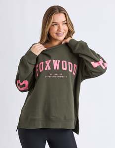 Interval Crew / Dark Khaki - Coral | Foxwood