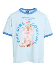 Best Selling: Rodeo Ringer Tee / Light Blue | Eve Girl