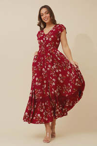 Best Selling: Nightfall Florals Dress | Red Floral