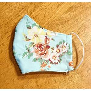 Face Masks - Cotton | Teal Blue Floral