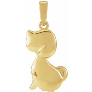 Pet Jewellery Collection: 14K Yellow Gold-Plated Sterling Silver Dog Ash Holder Pendant