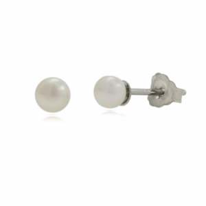 Freshwater Pearls: Sterling Silver 3mm Freshwater Pearl Stud Earrings