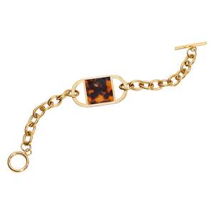 Fashion Jewellery: Stainless Steel Gold Tone Fob Bracelet