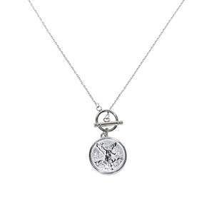 Stainless Steel Fob Coin Necklace