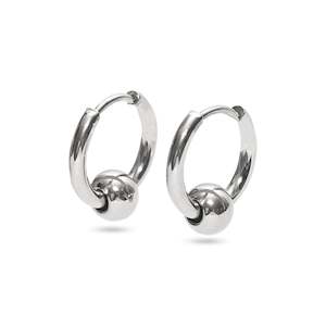 Fashion Jewellery: Stainless Steel Sleeper Ball Earrings