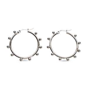 Fashion Jewellery: Stainless Steel Boho Beaded Hoop Earrings