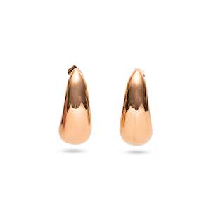 Stainless Steel Rose Gold Tone Stud Hoop Earrings