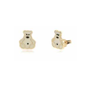 Gifts: 9ct Gold Enamel Polar Bear Earrings & Gift Box