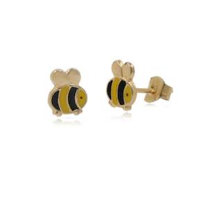 Gifts: 9ct Gold Enamel Bee Earrings & Gift Box