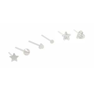 Body Jewellery: Sterling Silver Nose Stud Set of Six A