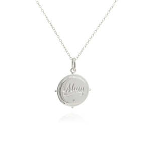 Sterling Silver Mum Disc Pendant