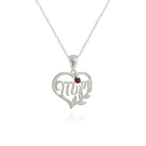 Sterling Silver Mum Heart Pendant