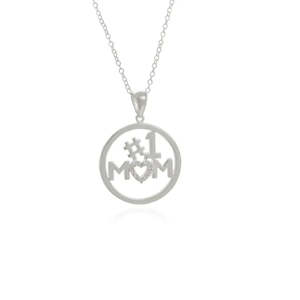 Personalized Bespoke Jewellery Collection: Sterling Silver #1 Mum Pendant