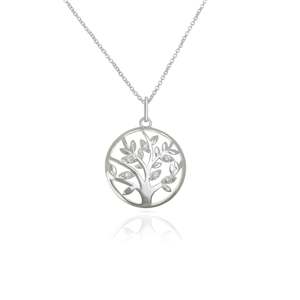 Personalized Bespoke Jewellery Collection: Sterling Silver Family Tree Pendant