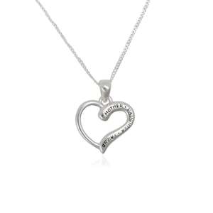 Sterling Silver Mother & Daughter Heart Pendant