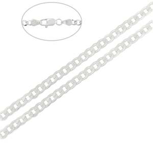 Mens Jewellery: Sterling Silver Heavy Curb Chain 50cm