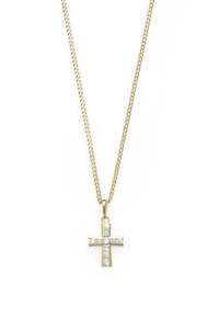 Childrens Jewellery: 9ct Gold Petite CZ Cross Pendant
