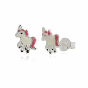 Sterling Silver Enamel Unicorn Stud Earrings