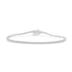 14ct White Gold Lab Grown Harmony Tennis Bracelet 2ct TW