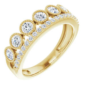 14ct Yellow Gold Gold Lab-Grown Diamond Multi Stone Ring 1ct TW