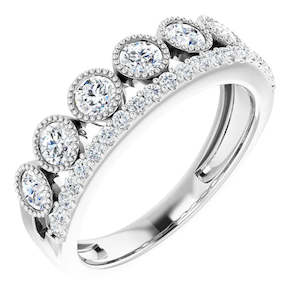 Lab Grown Diamonds: 14ct White Gold Gold Lab-Grown Diamond Multi Stone Ring 1ct TW