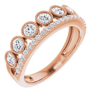 14ct Rose Gold Lab-Grown Diamond Multi Stone Ring 1ct TW