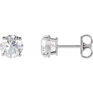 14ct White Gold Lab Grown Diamond 4 Claw Studs 2ct TW