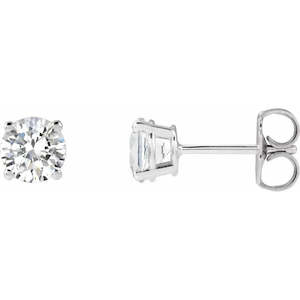 14ct White Gold Lab Grown Diamond 4 Claw Studs 1ct TW