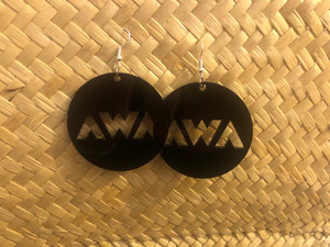 Small Black AWA Earrings Kohu Design