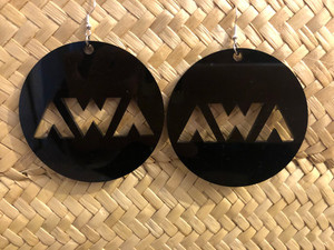 Products: Large Black AWA earrings Kohu Design