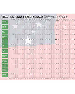 New Arrivals: A2 Dated Year Wall Planner Double Sided Laminated 2026 Bilingual English/Samoan